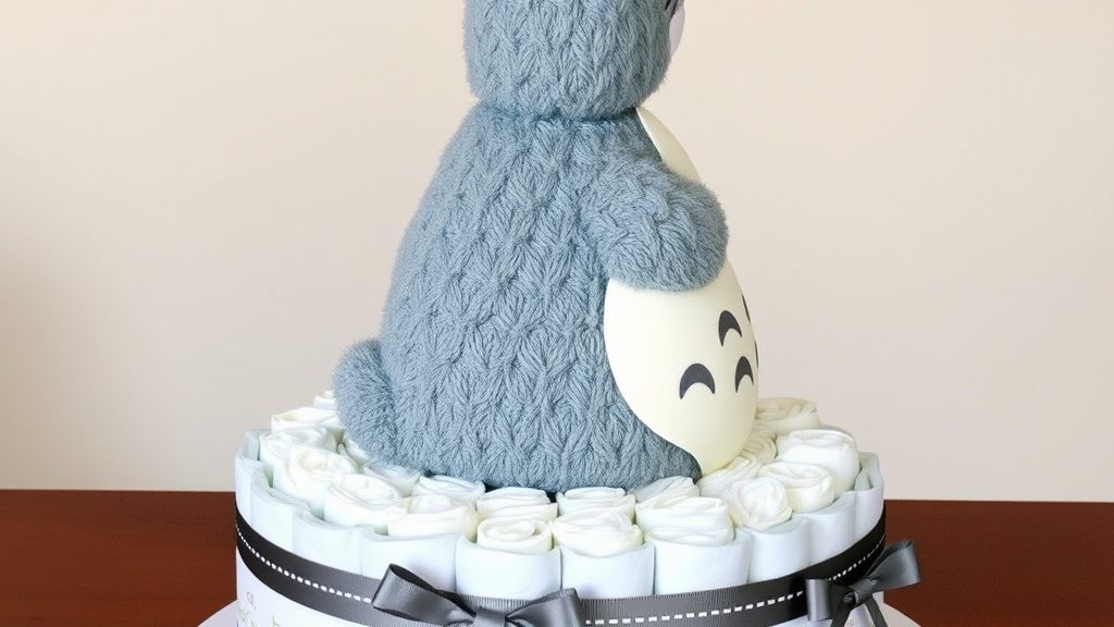 出産祝いにふさわしい華やかさ — トトロおむつケーキ 3段セット(イメージ3)